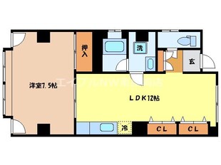 思案橋駅 徒歩4分 3階の物件間取画像